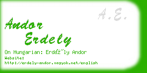 andor erdely business card